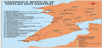 Çanakkale Şehitlik Gezi Haritası
